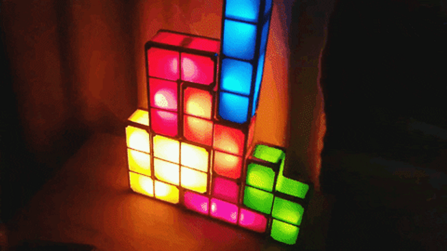 Lighting Tetris Blocks GIF