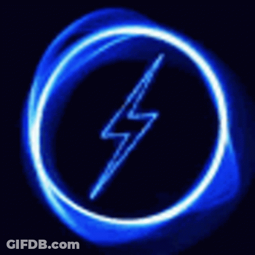Lightning Bolt In Blue Circle GIF