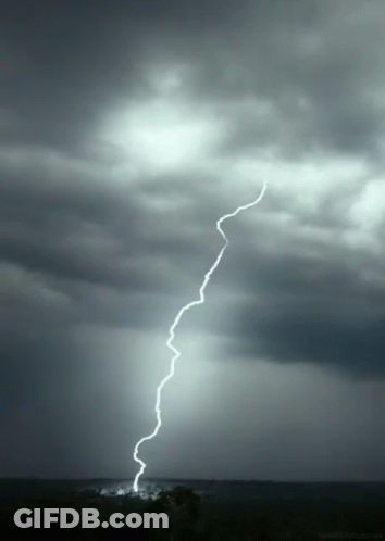 Lightning Bolt In Dark Sky GIF