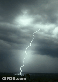 Lightning Bolt In Sky GIF