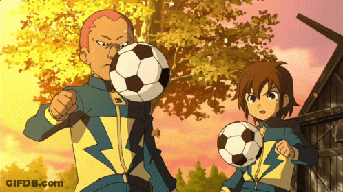 Lightning Bolt Jacket Cartoon Kicking Soccer Ball GIF