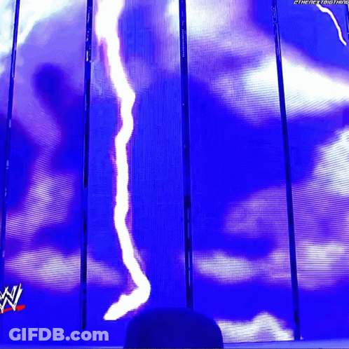 Lightning Bolt On Screen With WWE Logo GIF