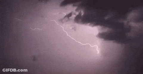 Lightning Bolt Shining Through Clouds GIF