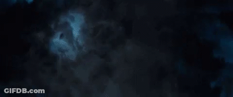 Lightning Bolt Strikes Cloudy Sky GIF