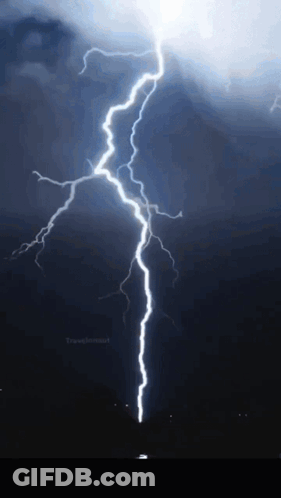 Lightning Bolt Strikes Ground GIF