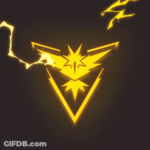 Lightning Bolt Striking Yellow Triangle With Bird GIF