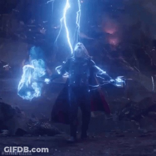 Lightning Bolt Thrown At Person In Dark Room GIF