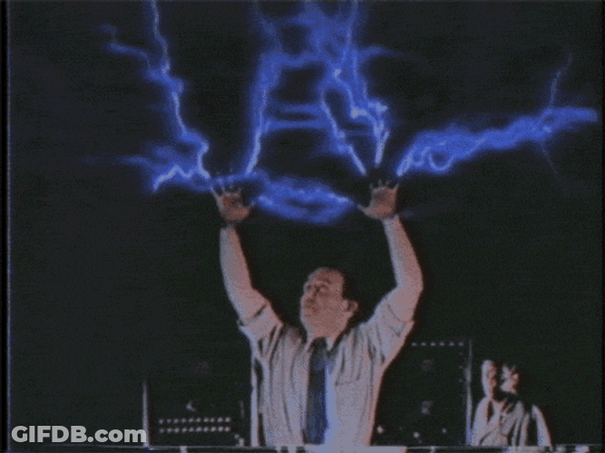 Lightning Escaping Fingertips GIF