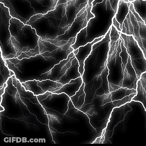 Lightning In Black And White GIF