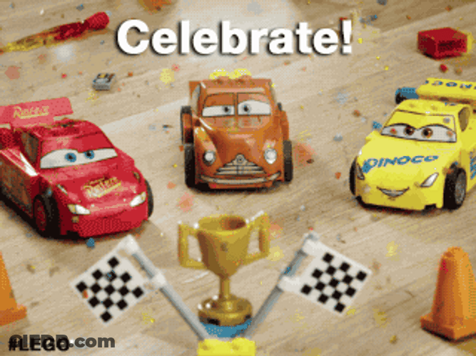 Lightning McQueen Cars Lego Celebration GIF