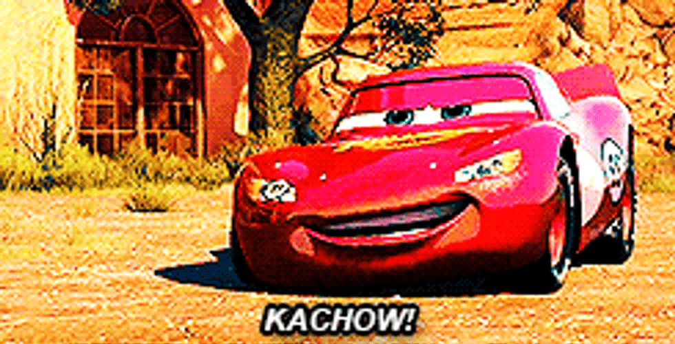 Lightning McQueen Cars Movie Excited GIF