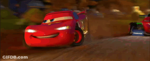 Lightning McQueen Driving On Dirt Road GIF