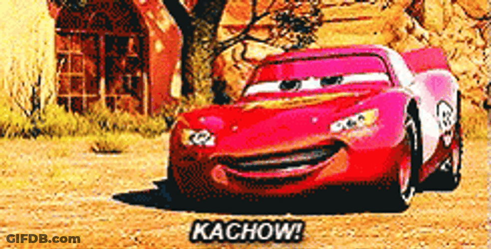 Lightning Mcqueen Kachow Driving Away GIF