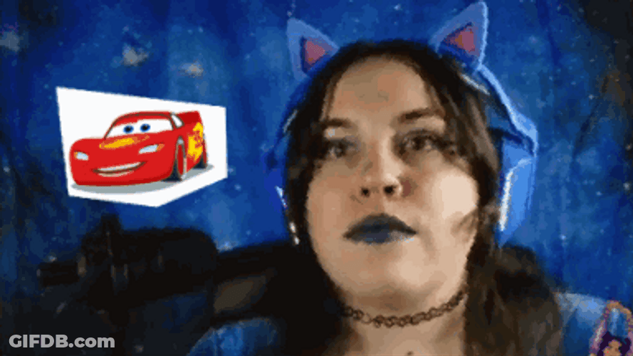 Lightning Mcqueen Kachow Female Streamer GIF