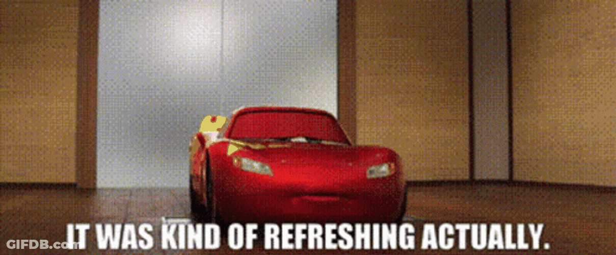 Lightning McQueen Refreshing Reaction Cars Movie GIF