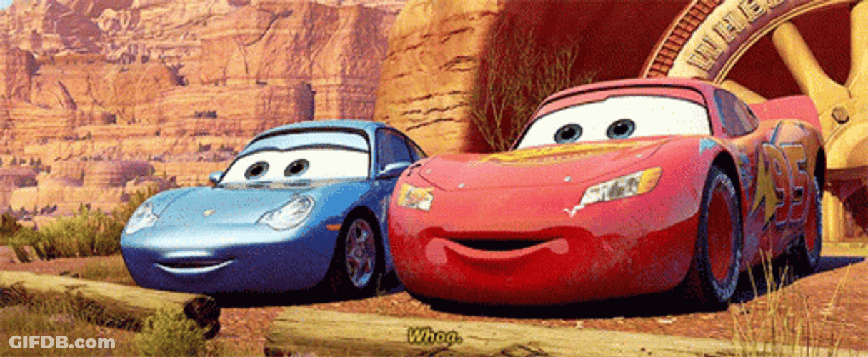 Lightning McQueen Sally Carrera Wow Reaction GIF