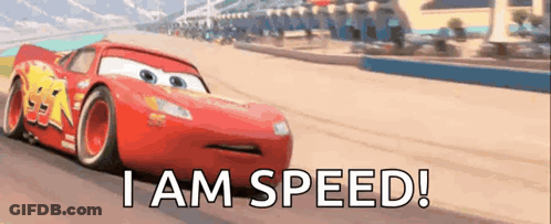 Lightning McQueen Saying I Am Speed GIF