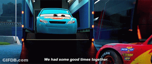 Lightning Mcqueen Says We Had Some Good Times Together In A Scene From Cars GIF