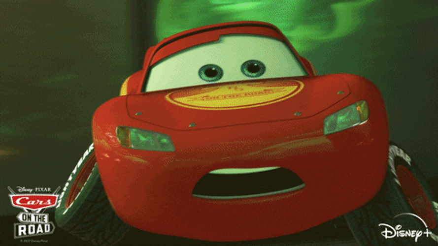 Lightning McQueen Scared Haunted House GIF