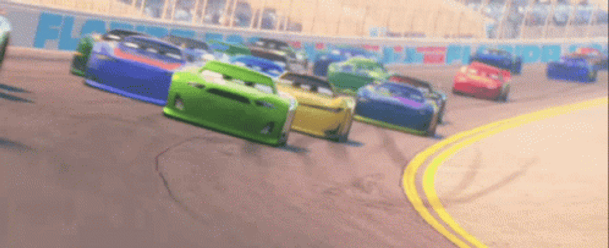 Lightning McQueen Serious Racing Cars GIF
