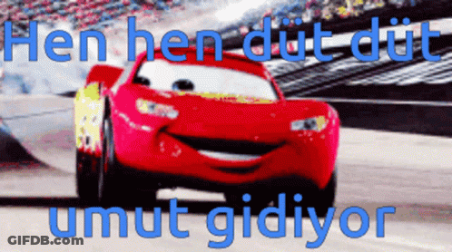 Lightning McQueen With Hen Hen Dut Dut Umut Gidiyor GIF