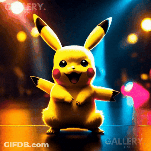 Lightning Pikachu Neon Lights GIF