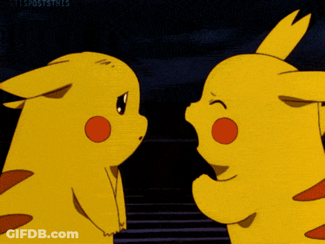 Lightning Pikachu Slapping Pikachu GIF