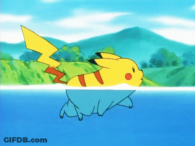 Lightning Pikachu Swimming GIF