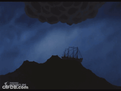Lightning Strike On Mountain GIF