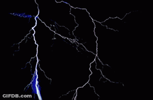 Lightning Strikes In Dark Sky GIF