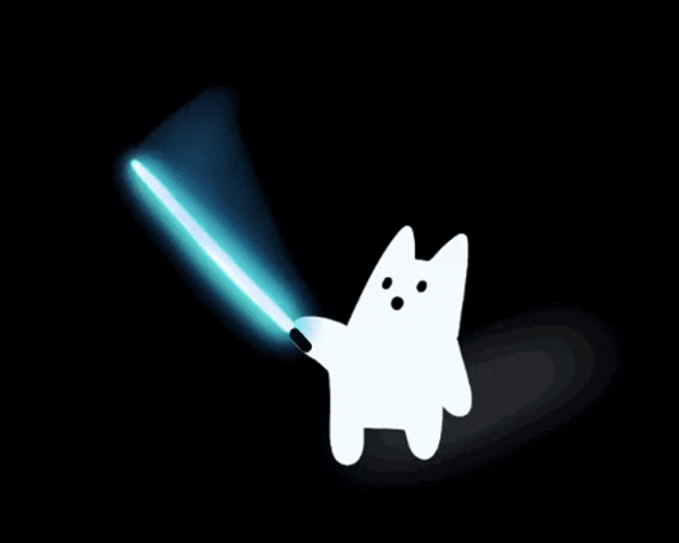 Lightsaber Cartoon Cat Sword GIF