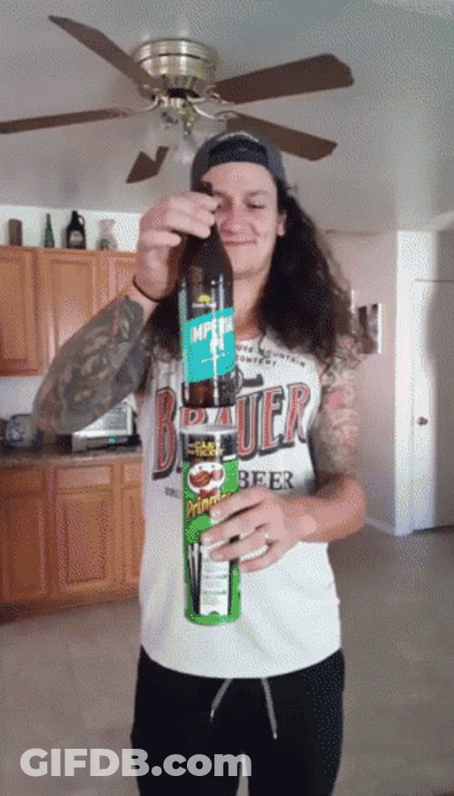 Like A Glove Beer Bottle GIF