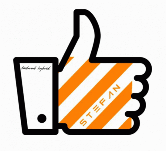 Like Button With Colored Stripes Design GIF