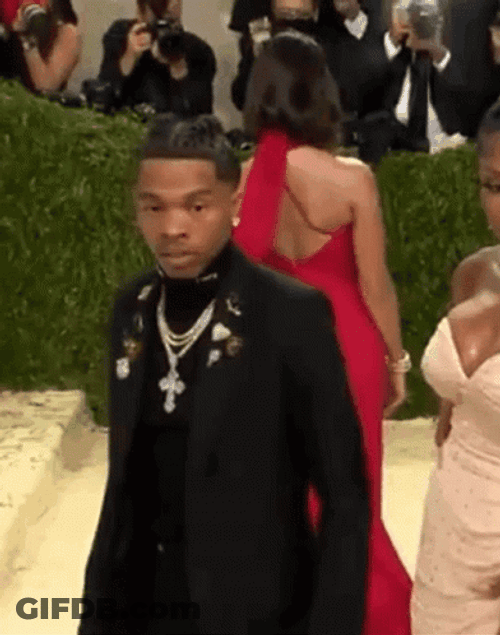 Lil Baby Black Suit Met Gala GIF