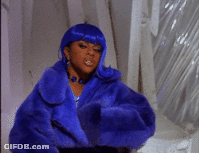 Lil Kim Using Blue Outfit GIF