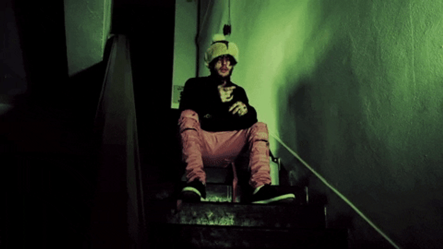 Lil Peep On Stairs GIF