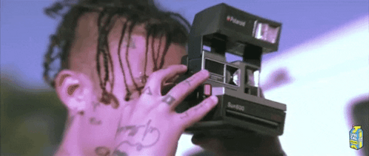Lil Skies Using Polaroid Camera GIF