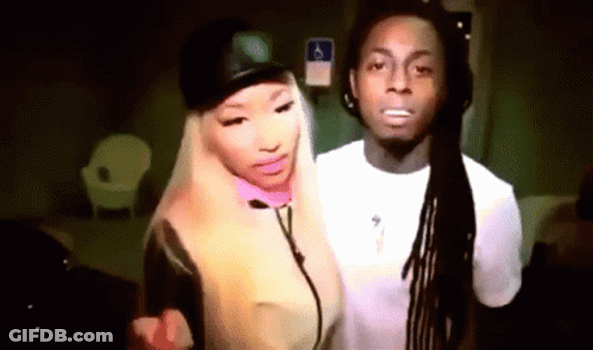 Lil Wayne And Nicki Minaj Off Camera GIF