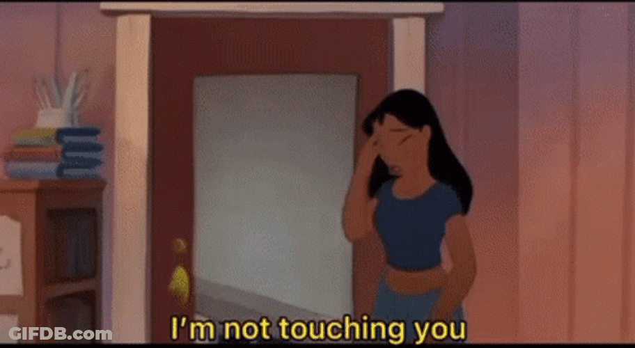 Lilo And Stitch Fight Not Touching GIF