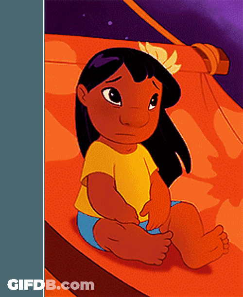 Lilo And Stitch With Lilo Looking Worried GIF