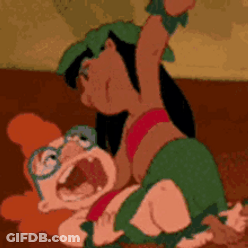 Lilo Punching Kertle Cartoon GIF