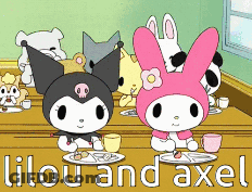 Lilou And Axel Sitting At Table GIF