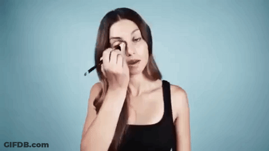 Lily Aldridge Brushes Eye Area Mua GIF