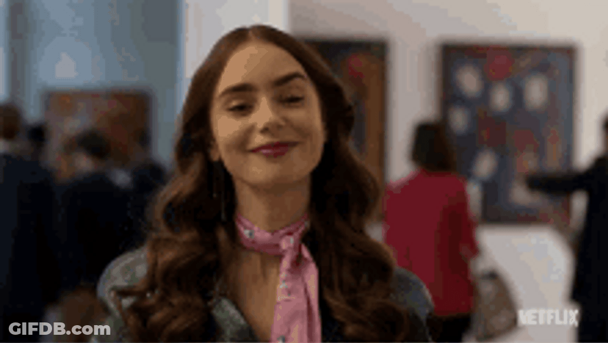 Lily Collins Flirty Face GIF