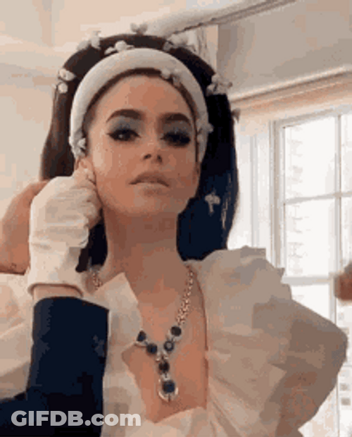 Lily Collins Getting Ready GIF