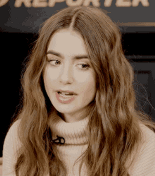 Lily Collins Golden Blonde GIF