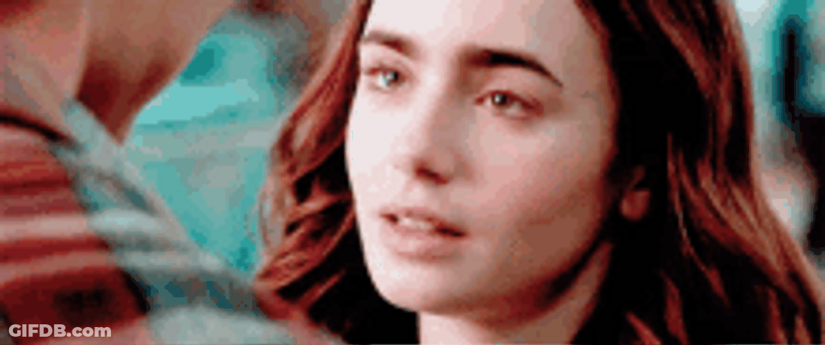 Lily Collins Hugging Someone GIF
