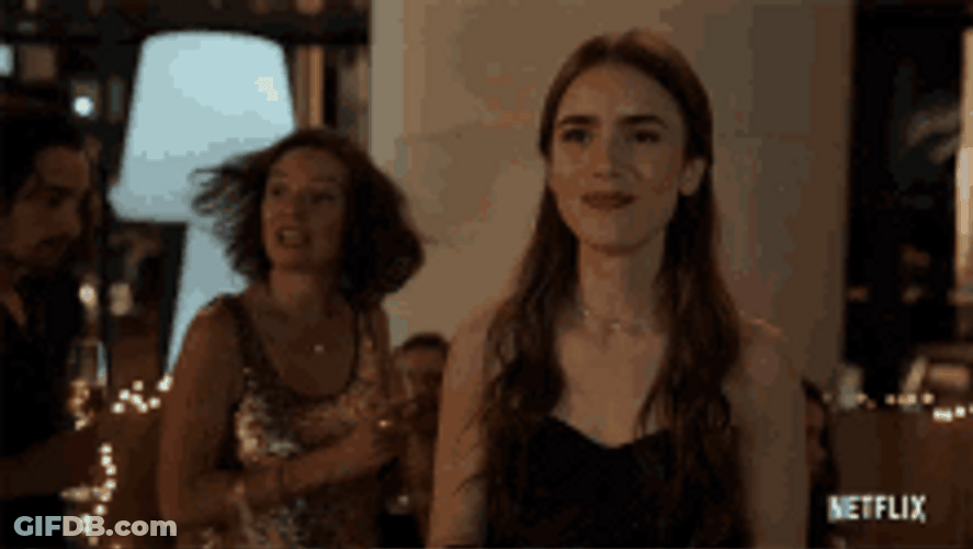 Lily Collins Is Happy To See Someone GIF