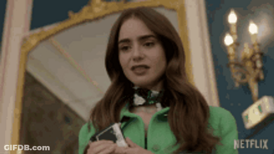 Lily Collins Looking Like She Regrets GIF