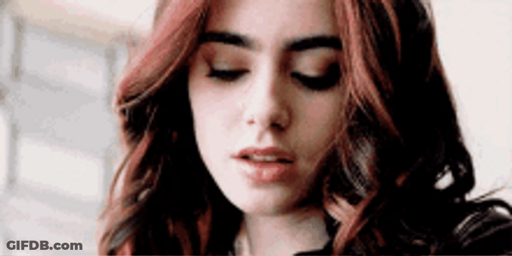 Lily Collins Looking Up GIF